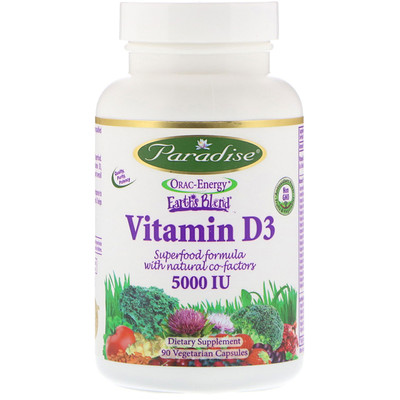 

Earths Blend, Vitamin D3, 5,000 IU, 90 Vegetarian Capsules