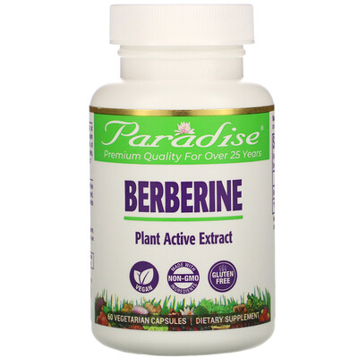 Paradise Herbs Берберин, 60 вегетарианских капсул