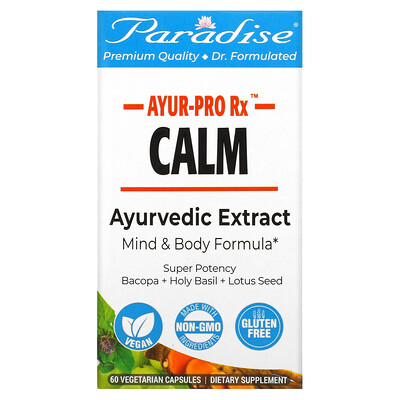 

Paradise Herbs AYRU-Pro Rx спокойствие 60 вегетарианских капсул