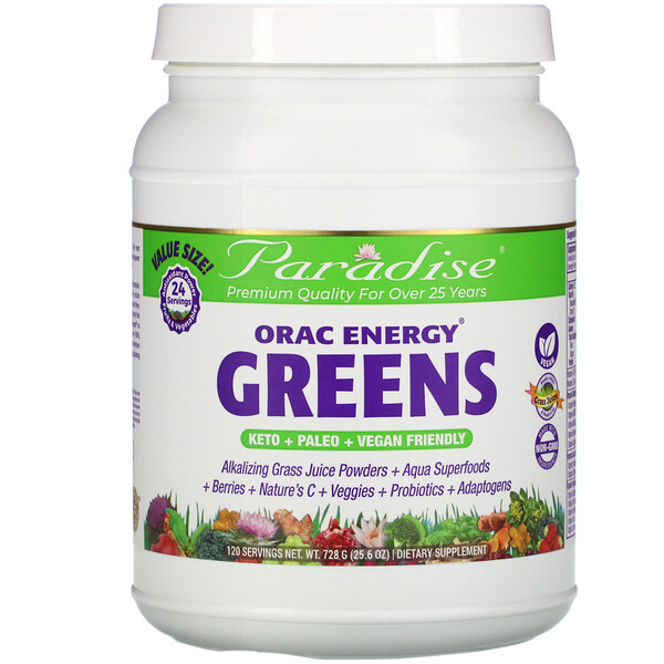 Paradise Herbs, ORAC Energy（ORACエネルギー）グリーン、728g（25.6オンス）
