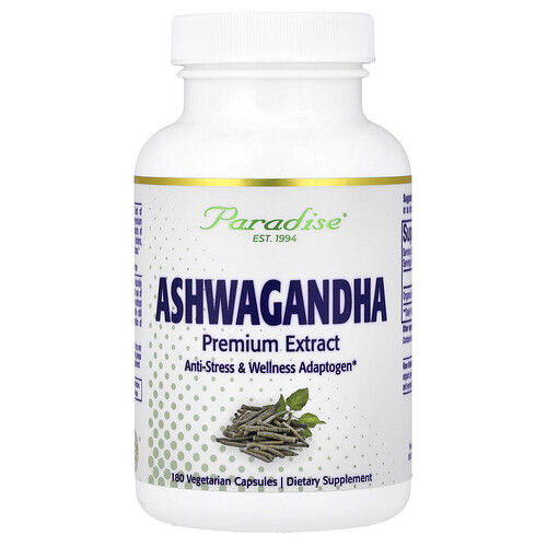 Paradise Herbs, Ashwagandha-Premiumextrakt, 180 vegetarische Kapseln (250 mg pro Kapsel)