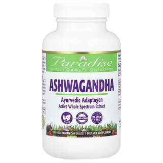 Paradise Herbs, Ashwagandha, 250 mg, 180 capsules végétariennes