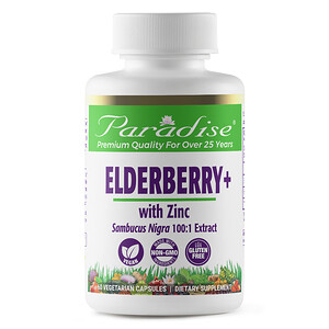 Отзывы о Парадайз Хербс, Earth's Blend, Elderberry+ with Zinc, 60 Vegetarian Capsules