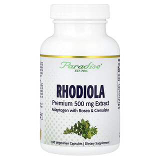 Paradise Herbs, Rhodiola, 180 Vegetarian Capsules