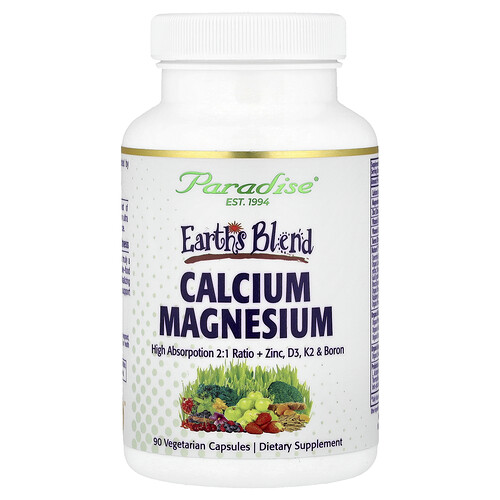 Paradise Herbs, Earth's Blend, Calcium-Magnesium, 90 vegetarische Kapseln