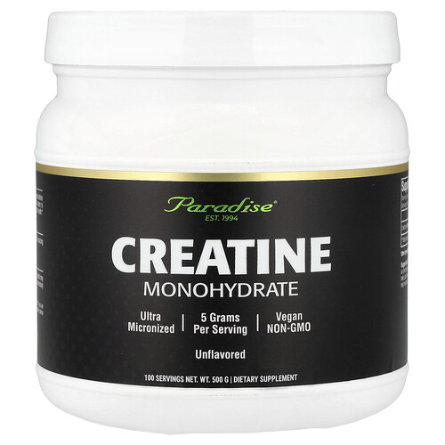 Paradise Herbs, Creatine Monohydrate, Unflavored, 500 g