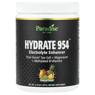 Paradise Herbs, Hydrate 954™, Potenciador de electrolitos, Tropical, 140 g (4,94 oz)