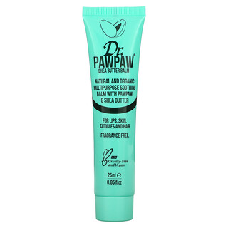 Dr. PAWPAW, Multipurpose Soothing Balm with Pawpaw & Shea Butter, Fragrance Free, 0.85 fl oz (25 ml)