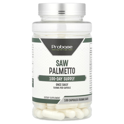 Product Image for Probase Nutrition, Saw Palmetto, 500 mg, 100 Capsules