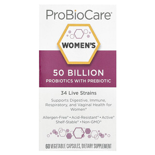 ProBioCare, Naisten probiootit prebiooteilla, 50 miljardia, 60 kasviskapselia