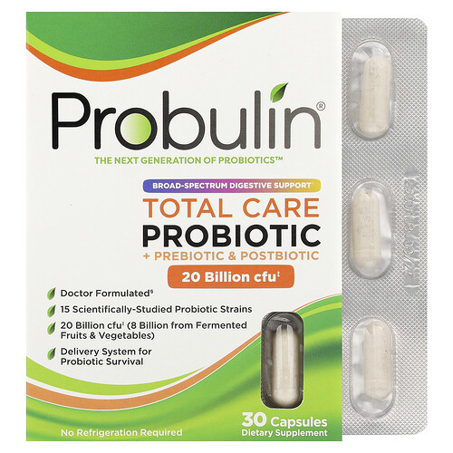 Probulin, Total Care Probiotic, 20 Milliarden KBE, 30 Kapseln