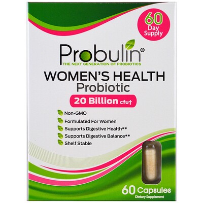 Probulin Women's Health, Probiotic, 20 Billion CFU, 60 Capsules