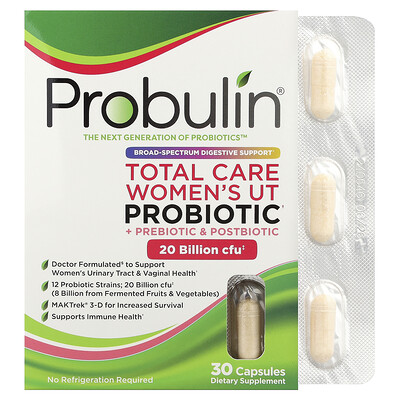 Probulin, Probiótico UT más prebiótico y posbiótico para mujeres de Total Care, 30 cápsulas