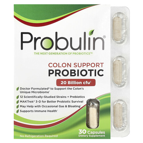 Probulin Colon Support Probiotic, 20 Billion CFU, 30 Capsules