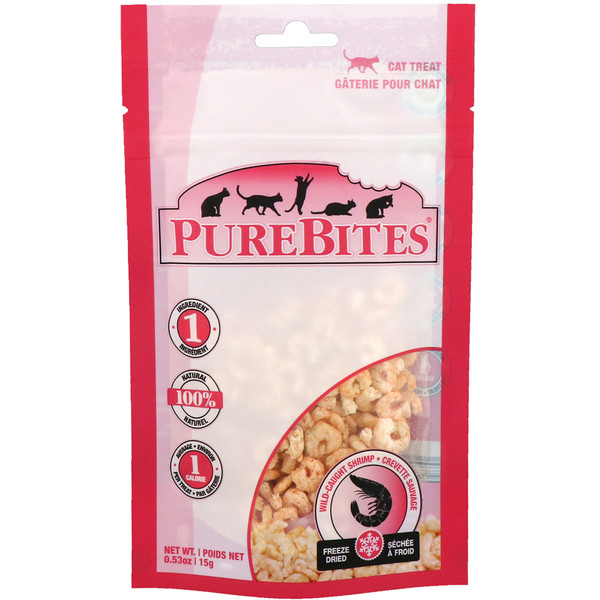 Pure Bites, Freeze Dried, Cat Treats, Wild Caught Shrimp, 0.53 oz (15 g