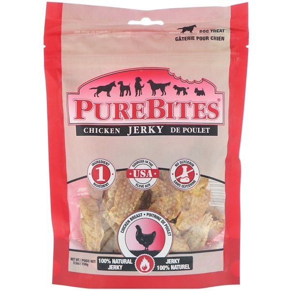 Pure Bites, Chicken Jerky, Dog Treats, Chicken Breast, 5.5 oz (156 g