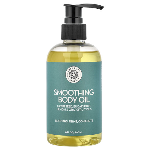 Pure Body Naturals Smoothing Body Oil, 8 fl oz (240 ml)