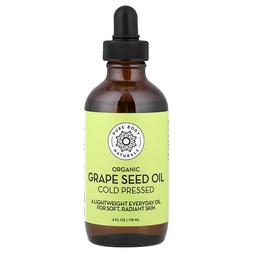 Pure Body Naturals, Organic Grape Seed Oil, Bio-Traubenkernöl, 118 ml (4 fl. oz.)
