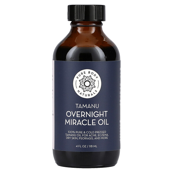 Pure Body Naturals, Tamanu Overnight Miracle Oil, 4 fl oz (118 ml)
