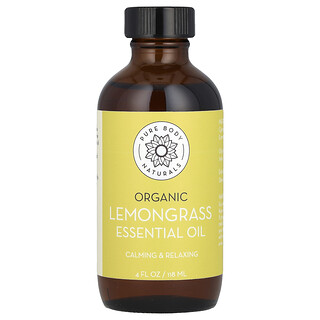 Pure Body Naturals, Organik Limon Otu Esansiyel Yağı, 4 fl oz (118 ml)