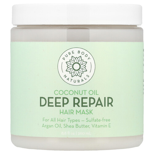 Pure Body Naturals, Coconut Oil Deep Repair Hair Mask, 8.8 fl oz (260 ml)