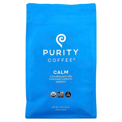 Purity Coffee Calm, Whole Bean, Decaffeinated, 12 oz (340 g)
