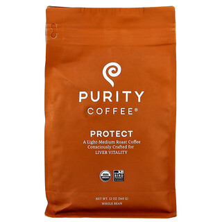 Purity Coffee, Protect, hele bønner, let-medium ristet, 340 g