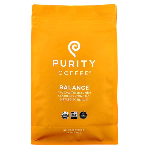 Purity Coffee, Balance, Whole Bean, 2/3 Decaffeinated, 12 oz (340 g)