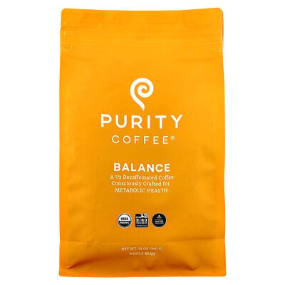 Product Image for Purity Coffee, Balance, Whole Bean, 2/3 Decaffeinated, 12 oz (340 g)