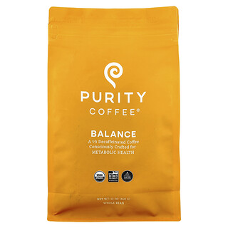 Purity Coffee, Balance, Grão Integral, 2/3 Descafeinado, 340 g (12 oz)
