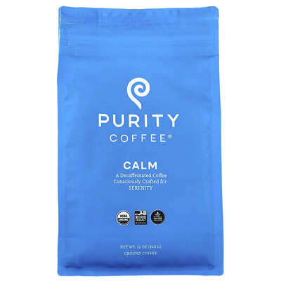 Product Image for Purity Coffee, Calm, Ground, Decaffeinated, 12 oz (340 g)