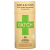 Patch‏, Natural Bamboo Strip Bandages with Aloe Vera, Burns & Blisters, Tan, 25 Eco Bandages