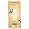 Patch‏, Kids, Natural Bamboo Strip Bandages with Coconut Oil, Abrasions & Grazes, Panda, 25 Eco Bandages