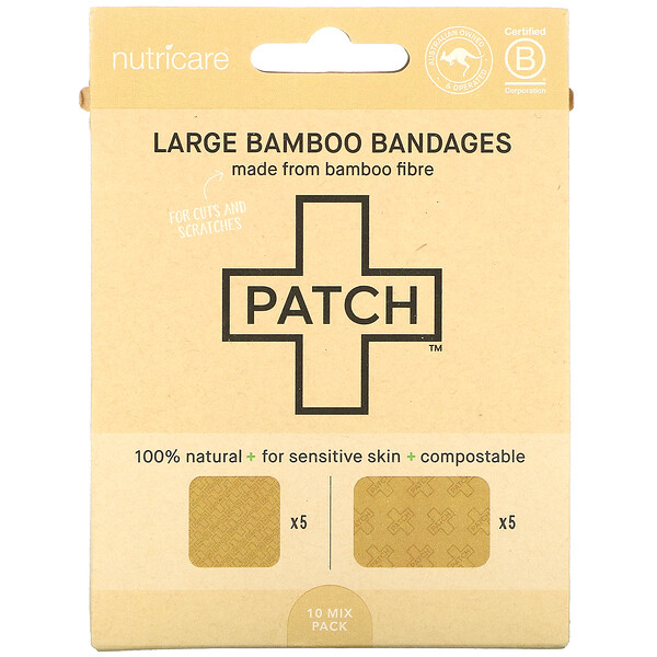 Patch, 竹ばんそうこう（大）、ミックスサイズ10枚