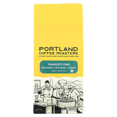 Купить Portland Coffee Roasters Органический кофе, цельные зерна, жирная обжарка, песня Танагера, 340 г (12 унций)