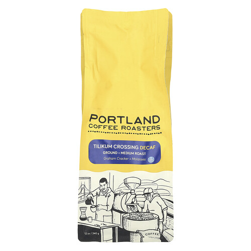 Portland Coffee Roasters Tilikum Crossing Decaf, Ground, Medium Roast, 12 oz (340 g)