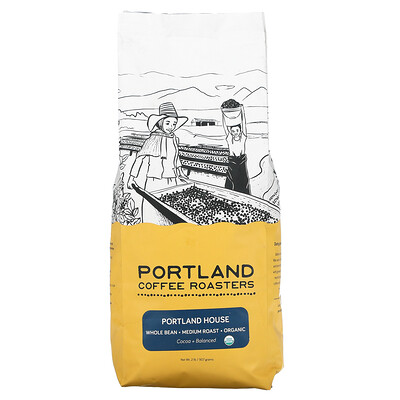 Portland Coffee Roasters Органический кофе, цельные зерна, средней обжарки, Portland House, 907 г (2 фунта)