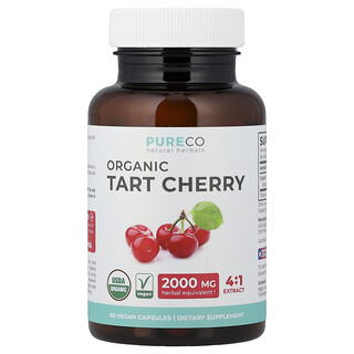 Pure Co., オーガニック タルトチェリー、ヴィーガンカプセル60粒（1粒あたり500mg）