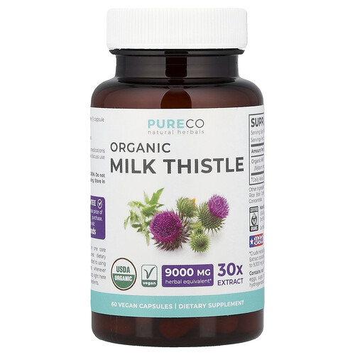 Pure Co., Bio-Mariendistel, 60 vegane Kapseln (300 mg pro Kapsel)