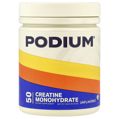 Product Image for Podium Nutrition, Creatine Monohydrate, Unflavored, 9.35 oz (265 g)
