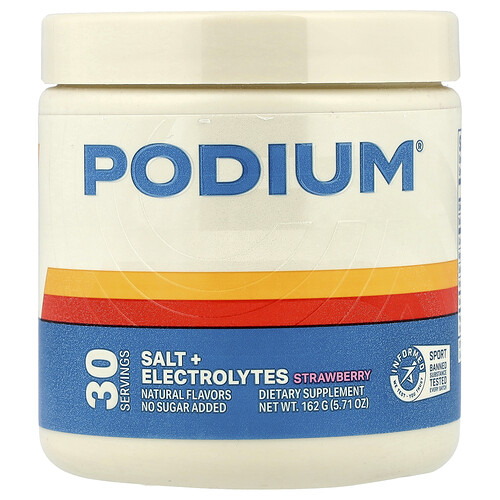 Podium Nutrition Salt + Electrolytes, Strawberry, 5.71 oz (162 g)