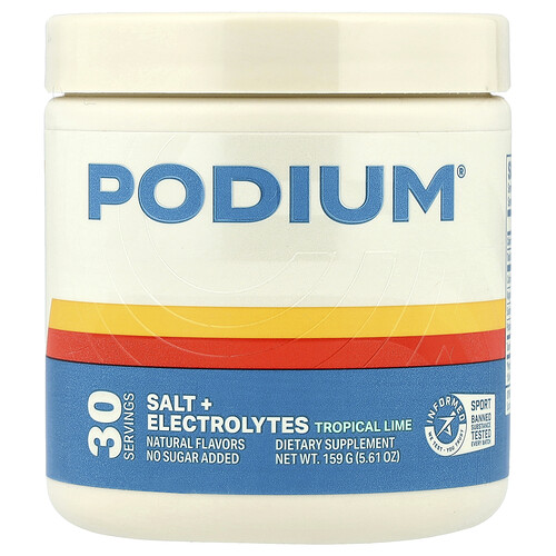 Podium Nutrition, Salt + Electrolytes, Salz und Elektrolyte, tropische Limette, 159 g (5,61 oz.)