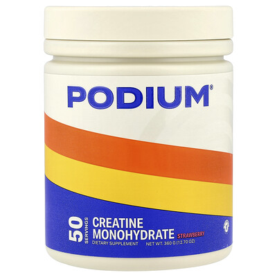 Podium Nutrition, Monohidrato de creatina, Fresa, 360 g (12,7 oz)