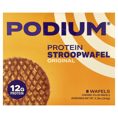 Podium Nutrition, Stroopwafel proteico, Original, 8 obleas, 264 g (9,28 oz)