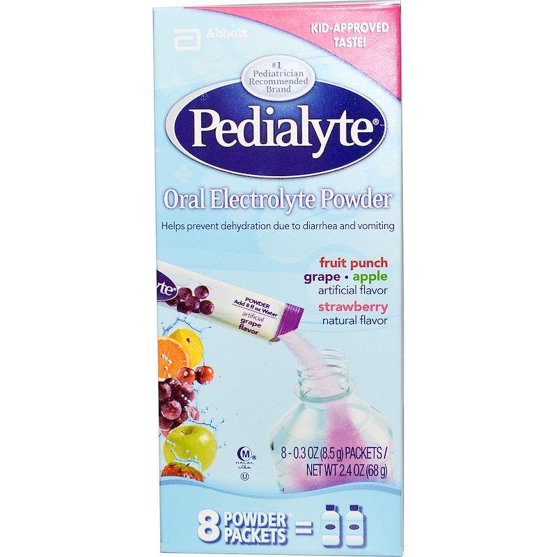 Pedialyte, Oral Electrolyte Powder, Variety Pack, 8 Powder Packets, 0.3