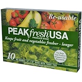 PEAKfresh USA, Многоразовые пакеты для хранения продуктов, 10 — 12 x 16 дюймов, с проволочным креплением отзывы