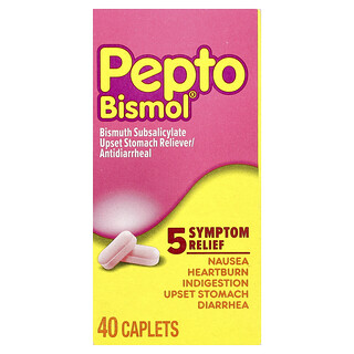 Pepto Bismol, Subsalicilato de bismuto, 40 comprimidos oblongos (131 mg por comprimido oblongo)