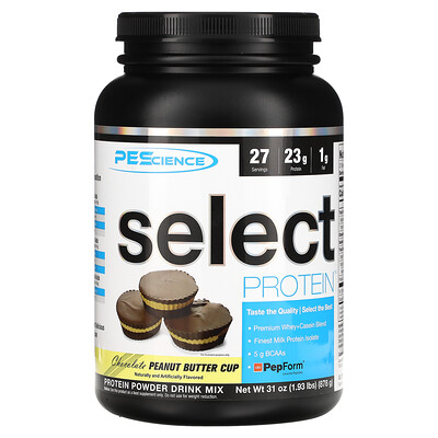 PEScience Select Protein, протеиновая порошковая смесь для приготовления напитка, чашка с шоколадным и арахисовым маслом, 878 г (1,93 фунта)