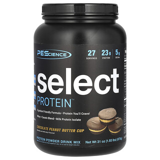 بي ساينس‏, Select Protein، مزيج شراب مسحوق البروتين، بنكهة الشوكولاتة وزبدة الفول السوداني، 1.93 رطل (878 جم)