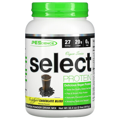Купить PEScience Select Protein, серия для веганов, протеин, со вкусом шоколада, 918 г (32, 4 унции)